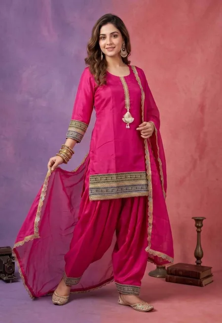 K 1328 By Naisha Roman Glass Gota Patti Farshi Salwar Kameez